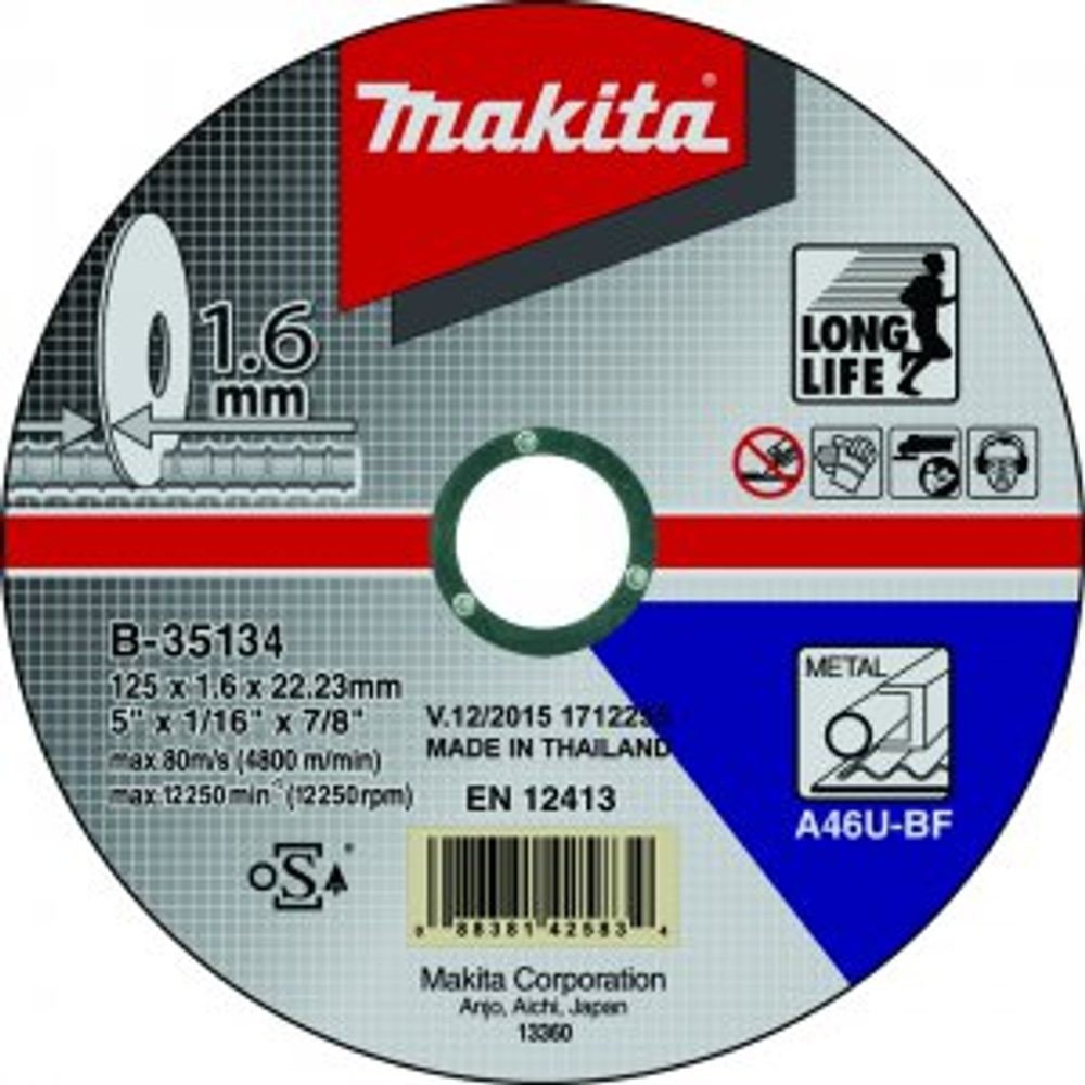 Makita Řezný kotouč Makita 125 x 1,6 mm ocel