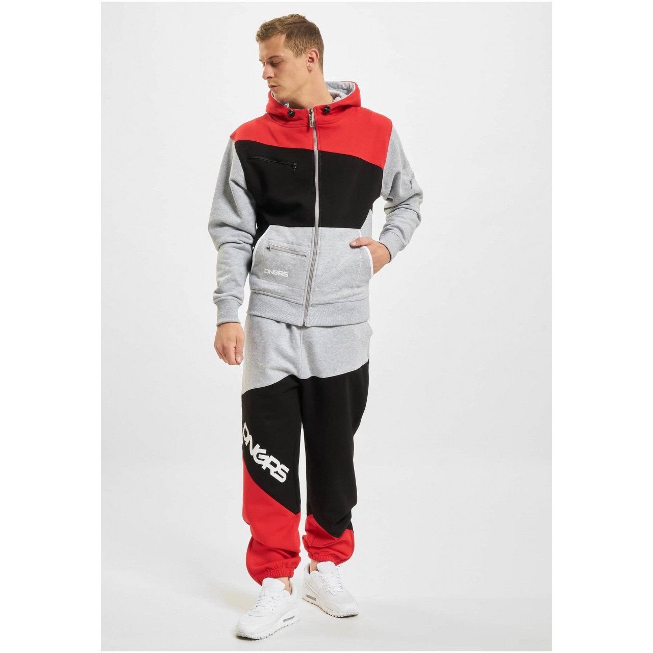 Souprava Dangerous DNGRS Sweat Suit - šedá-černá-červená, XXL