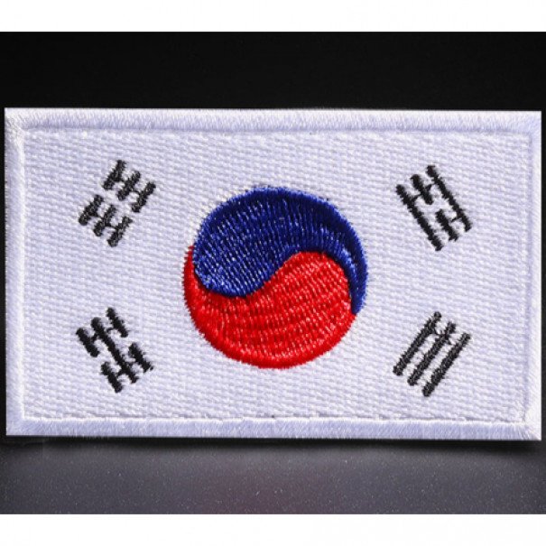 Nášivka nažehlovací vlajka Jižní Korea 7x4 cm