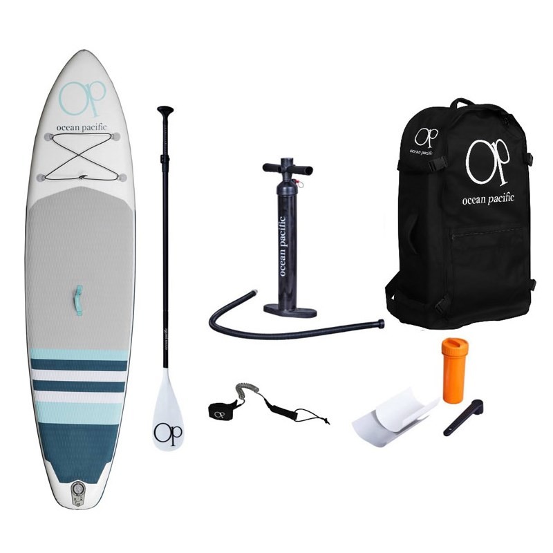 paddleboard OCEAN PACIFIC - Malibu Lite 10in6 Nafukovací Paddleboard (BÍLÁ ŠEDÁ TYRKYSOVÁ) velikost: