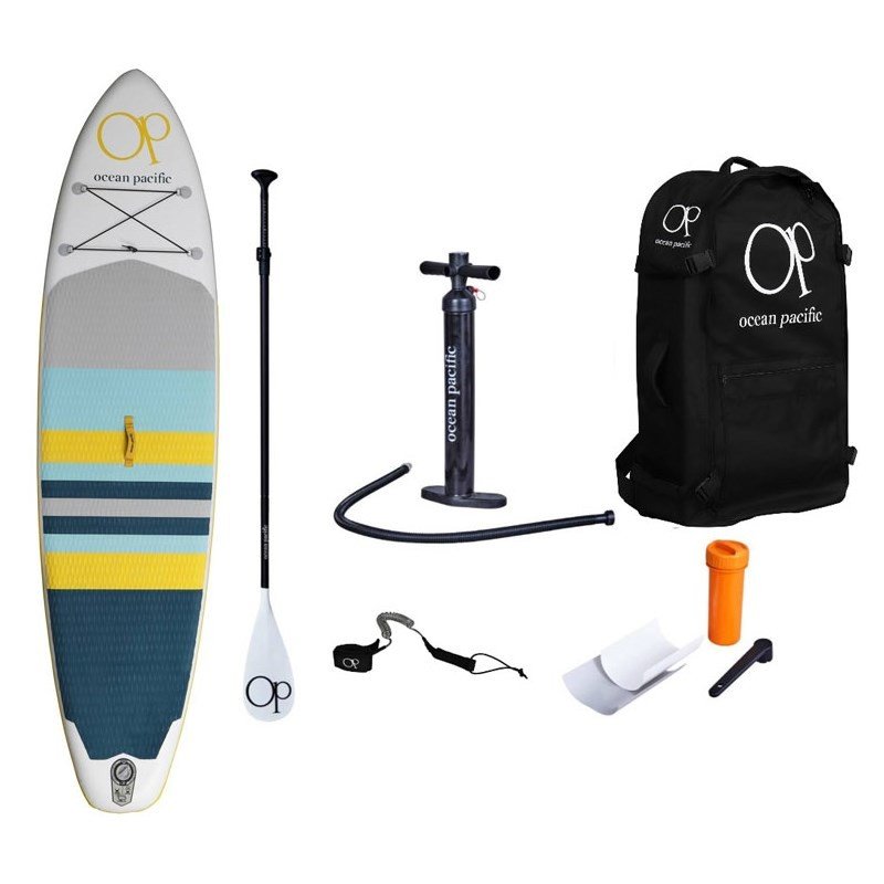 paddleboard OCEAN PACIFIC - Malibu Lite 10in6 Nafukovací Paddleboard (BÍLÁ ŠEDÁ ŽLUTÁ) velikost: OS