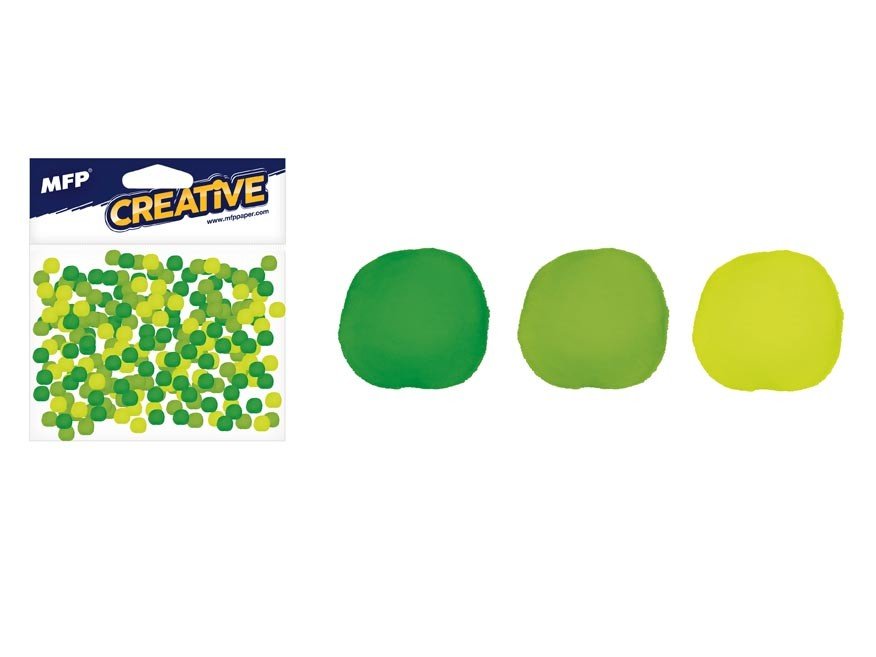 MFP 1042295 Kuličky Pompom 1cm/120ks zelený mix