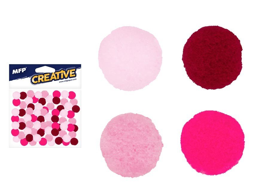 MFP 1042293 Kuličky Pompom 1cm/120ks růžový mix