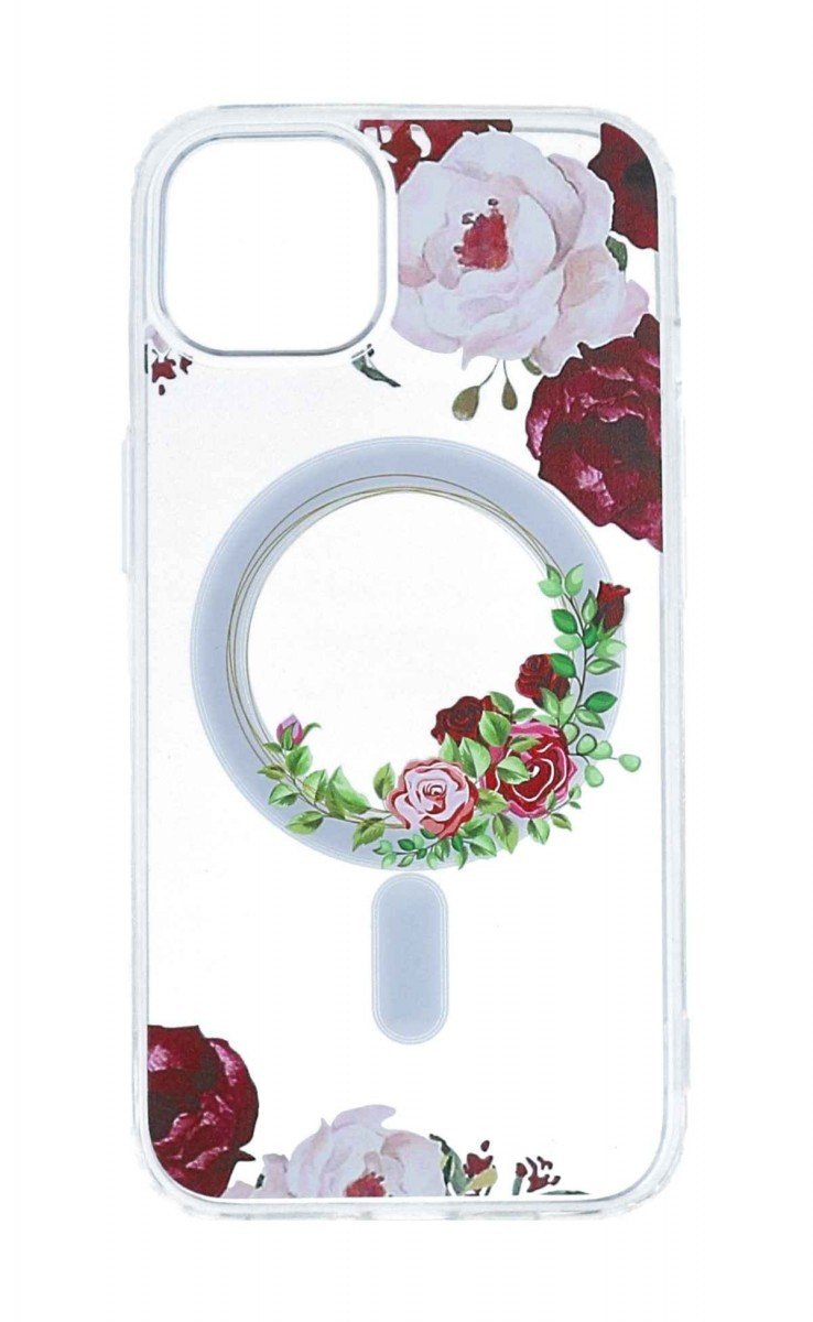 Kryt Tel Protect Flower iPhone 14 MagSafe s červenými květy 98528