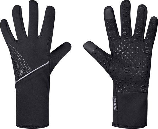 FORCE VISION softshell jaro-podzim rukavice, černé vel.XL