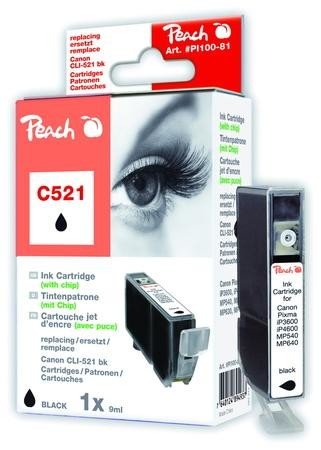 PEACH kompatibilní cartridge Canon CLI-521BK, Black, 10 ml, 313547