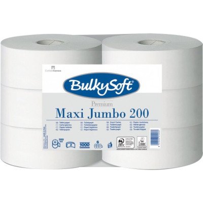 Jumbo Soft Premium toaletní papír 2vrstvý bílý, průměr 20 cm, 200 m role, 6 rolí