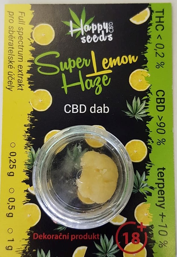 CBD dab - Super Lemon Haze (CBD>90%) od Happy seeds Váha: 0,25 g