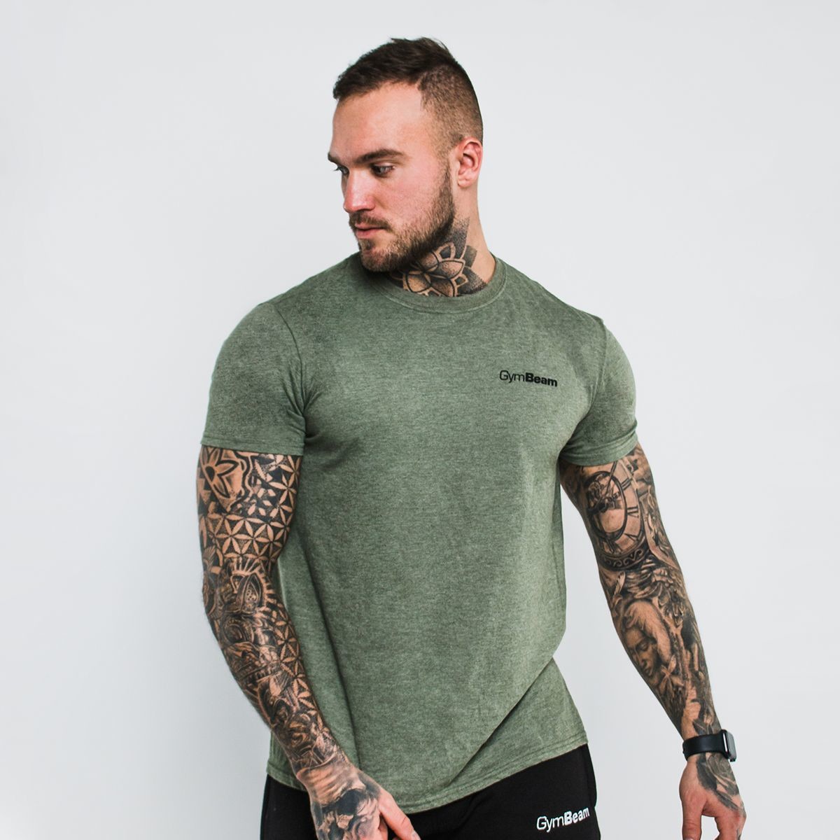 Gym Beam Tričko Basic Heather Military Velikost: M