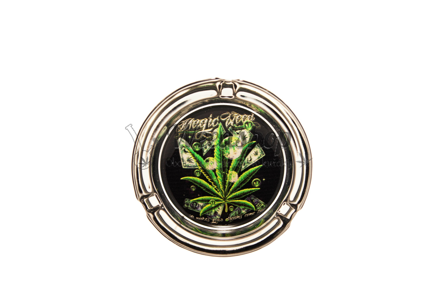 Skleněný popelník - Cannabis Skull Varianty: Magic Weed