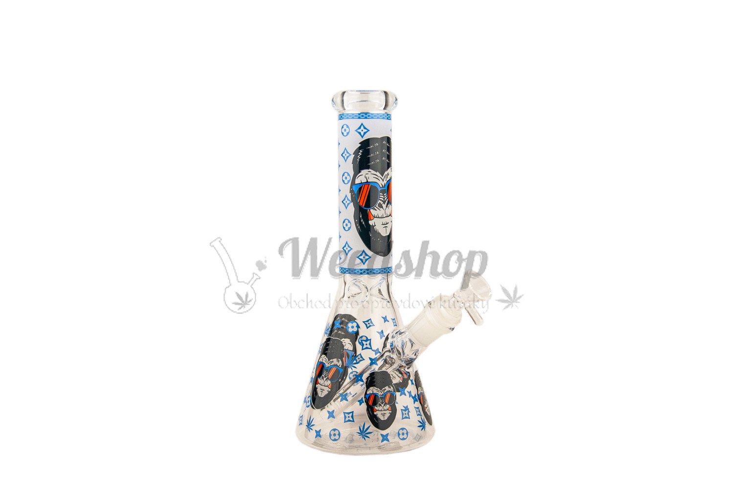 WeedShop Skleněný fosforový bong Monkey Blue