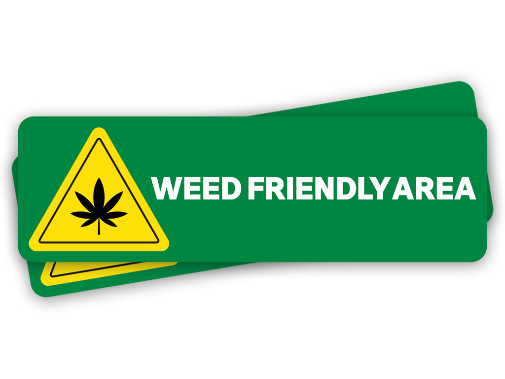 Samolepka Weed friendly area - weedshop
