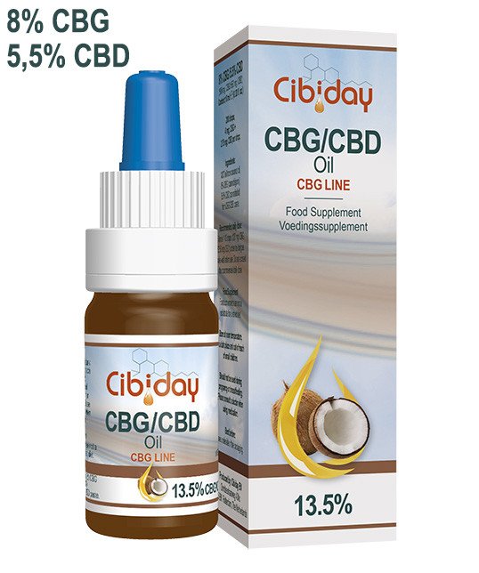 Konopný 13,5% CBG/CBD olej od firmy Cibiday 0,3% THC 10 ml