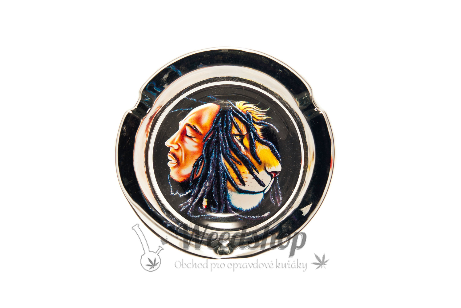 Skleněný popelník Bob Marley velký - náhodný design