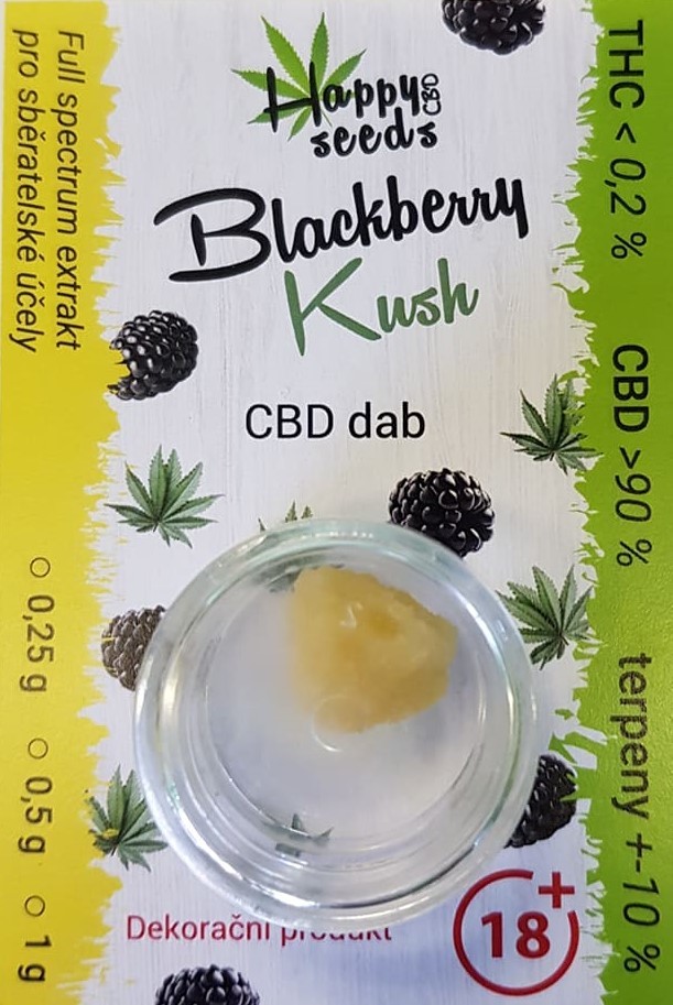 CBD dab - Blackberry Kush (CBD>90%) od Happy seeds Váha: 0,25 g