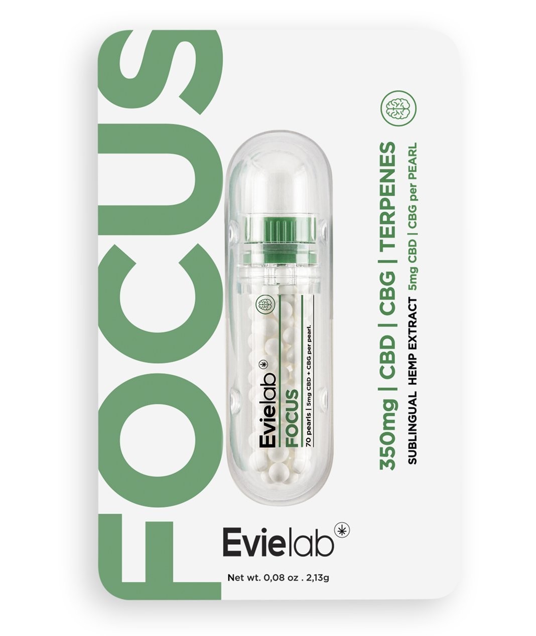 CBD perly - Focus - Evielab - 0% THC