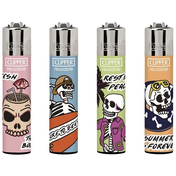 Celá sada Clipper zapalovačů Summer Skulls