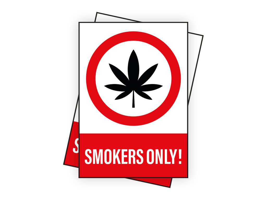 Samolepka SMOKERS ONLY - weedshop