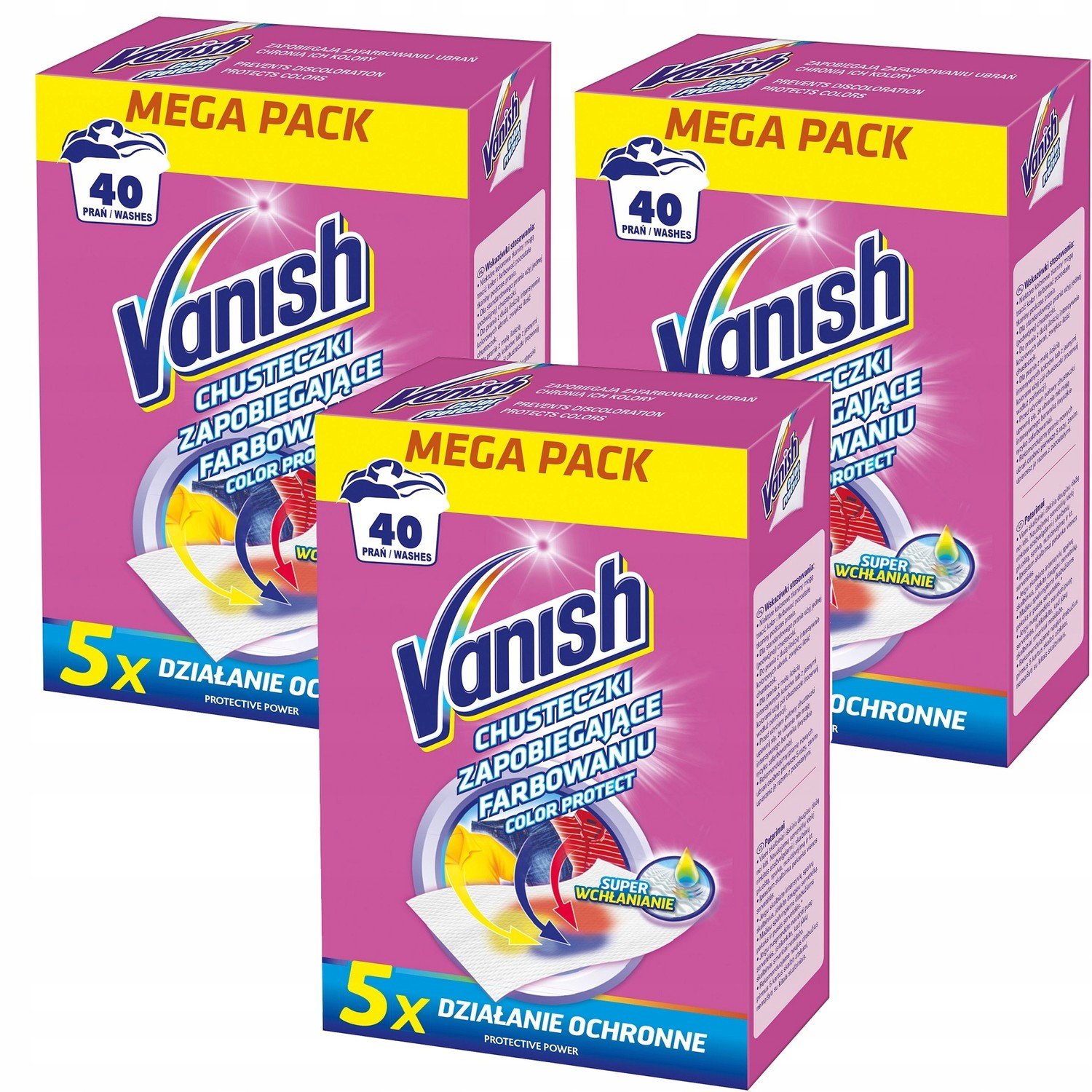 Vanish Color Protection Ubrousky 40 Praní x3