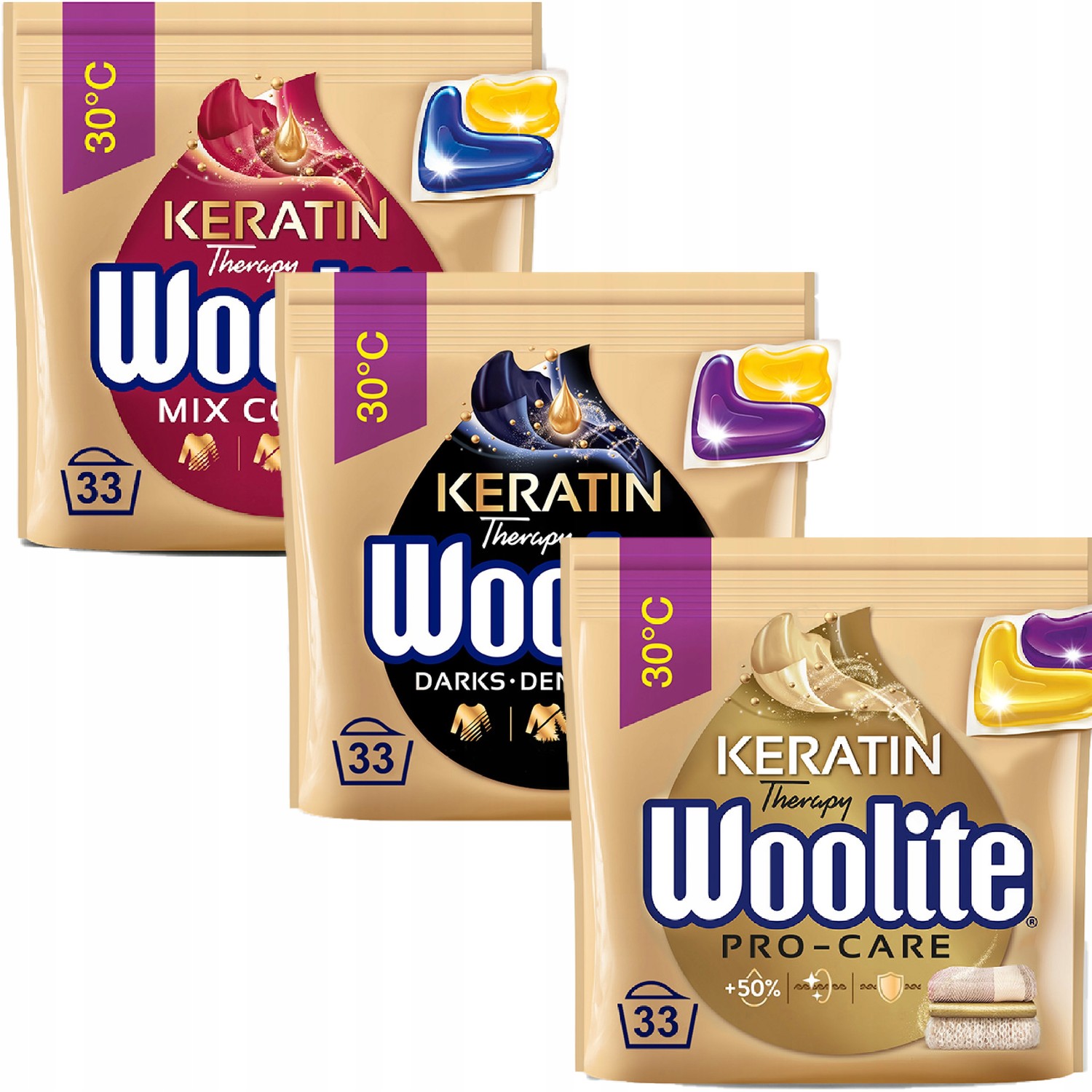 Woolite Colors Pro-Care Black Kapsle 3 x 33ks