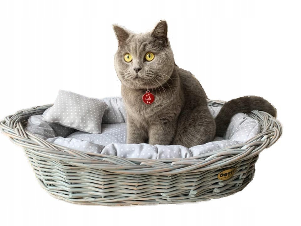 Dotty pelíšek pro kočku nebo psa šedý košík