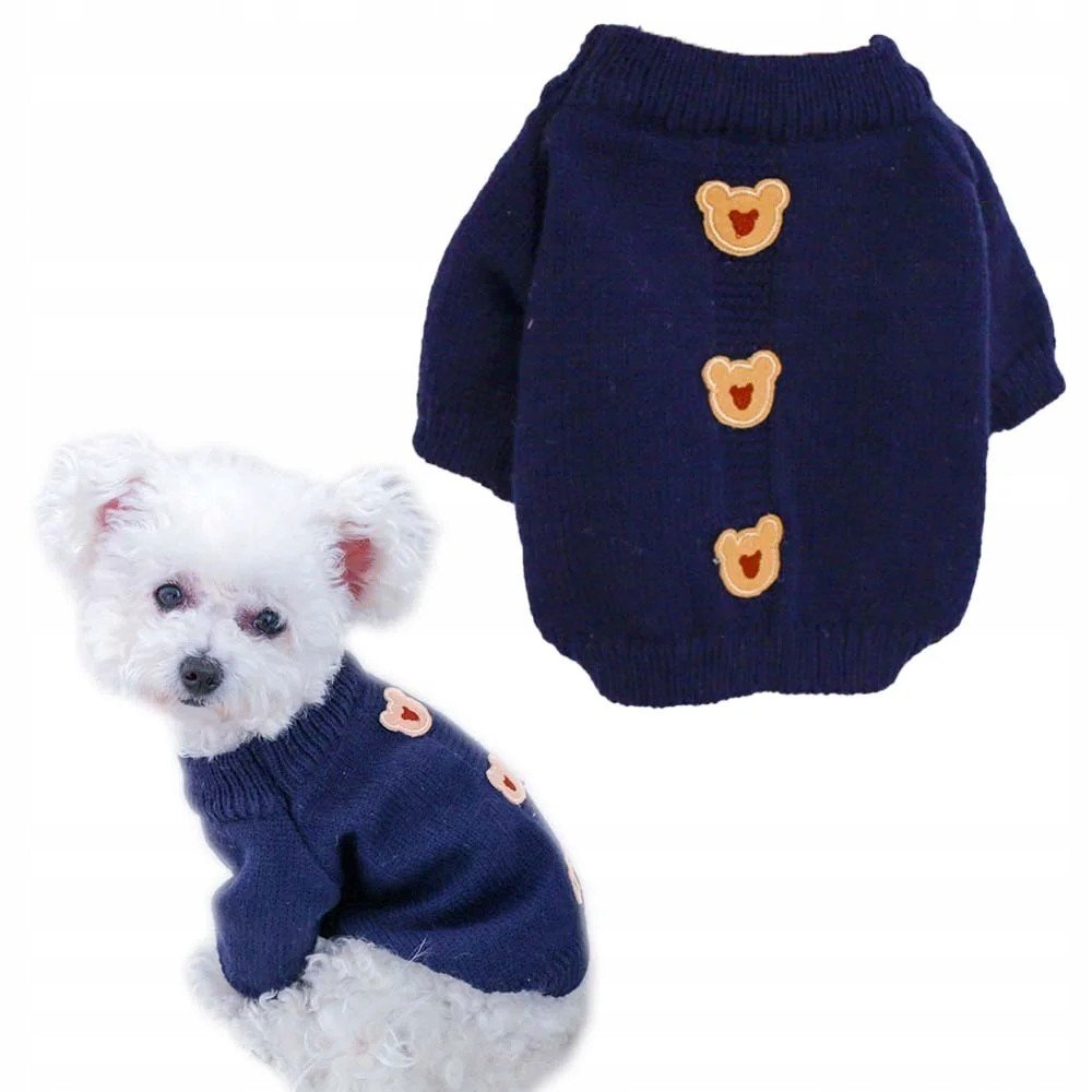 Klasický teplý svetr pro psa Grim L Navy