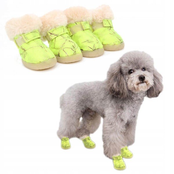 Módní zateplené boty pro psa na suchý zip Luna #1