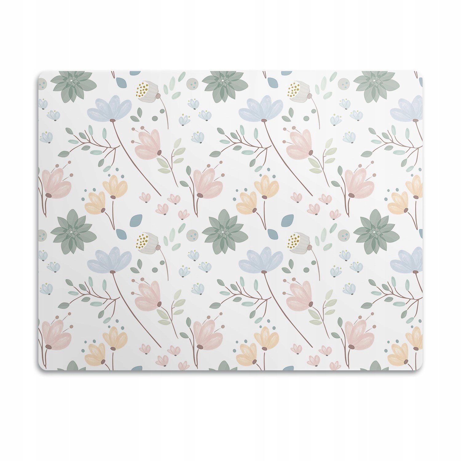 Voděodolná podložka pod misku Jarní květiny 90x60cm