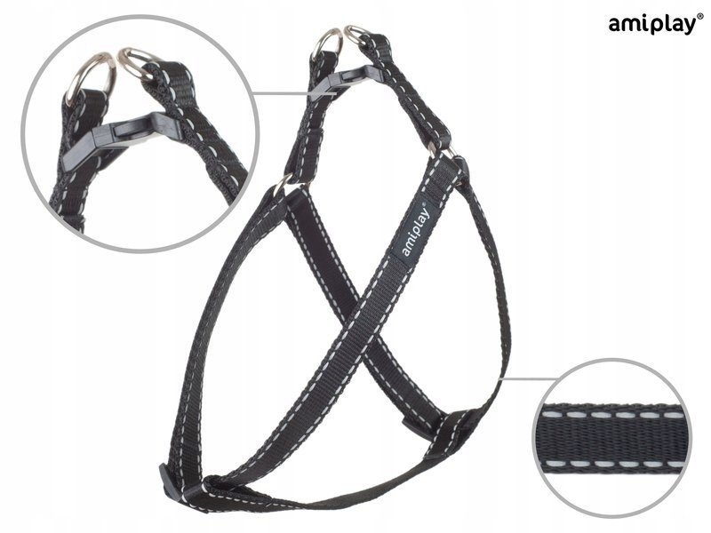 Amiplay Harness Reflective XL 59-75 cm černý
