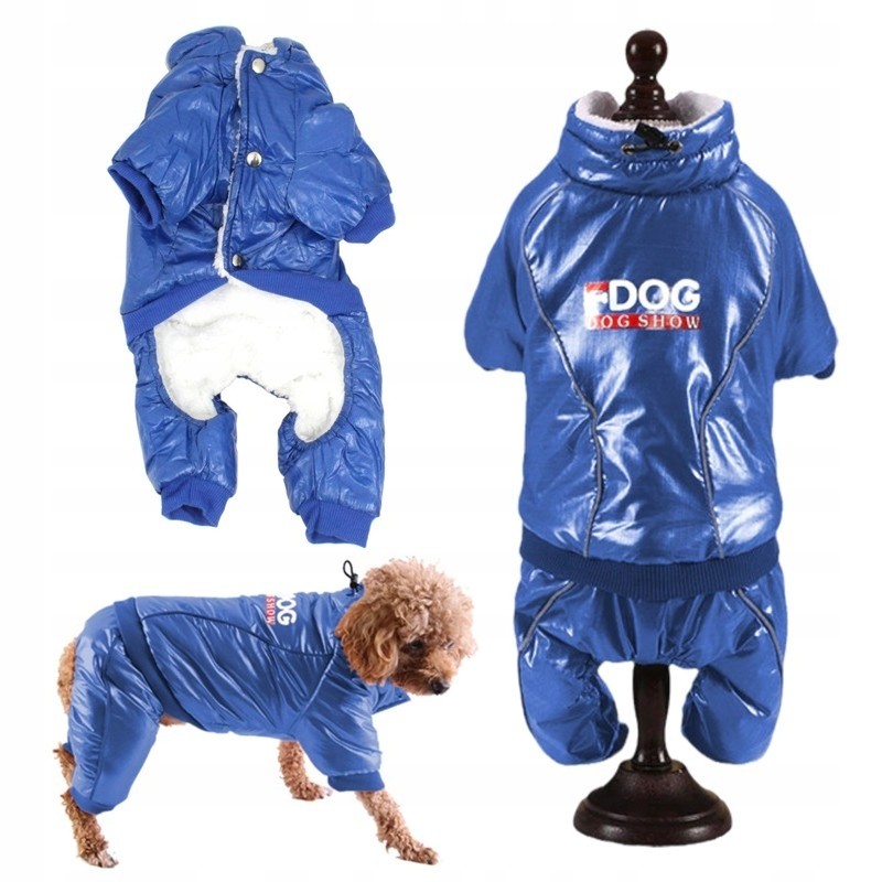 Obleček zimní bunda pro psa kočku XL modrá
