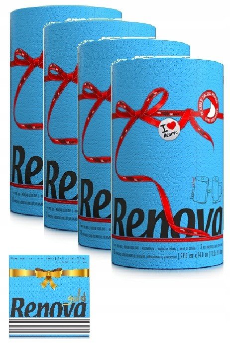 3x Modrý papírový ručník Renova