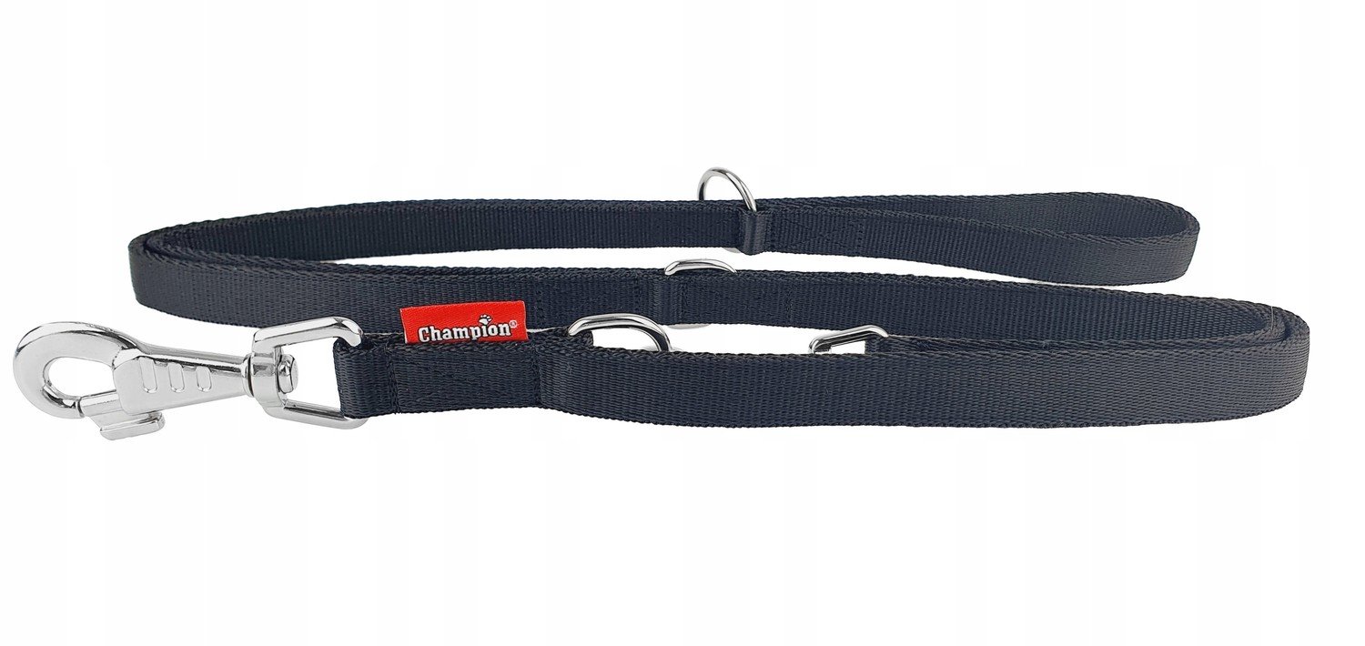 Vodítko popruh nastavitelný zesílený 3,0m/2,5cm Černý