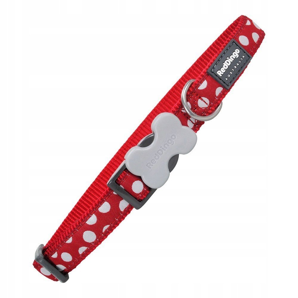 Obojek pro psy Red Dingo Tečky (2,5 x 41-63 cm)