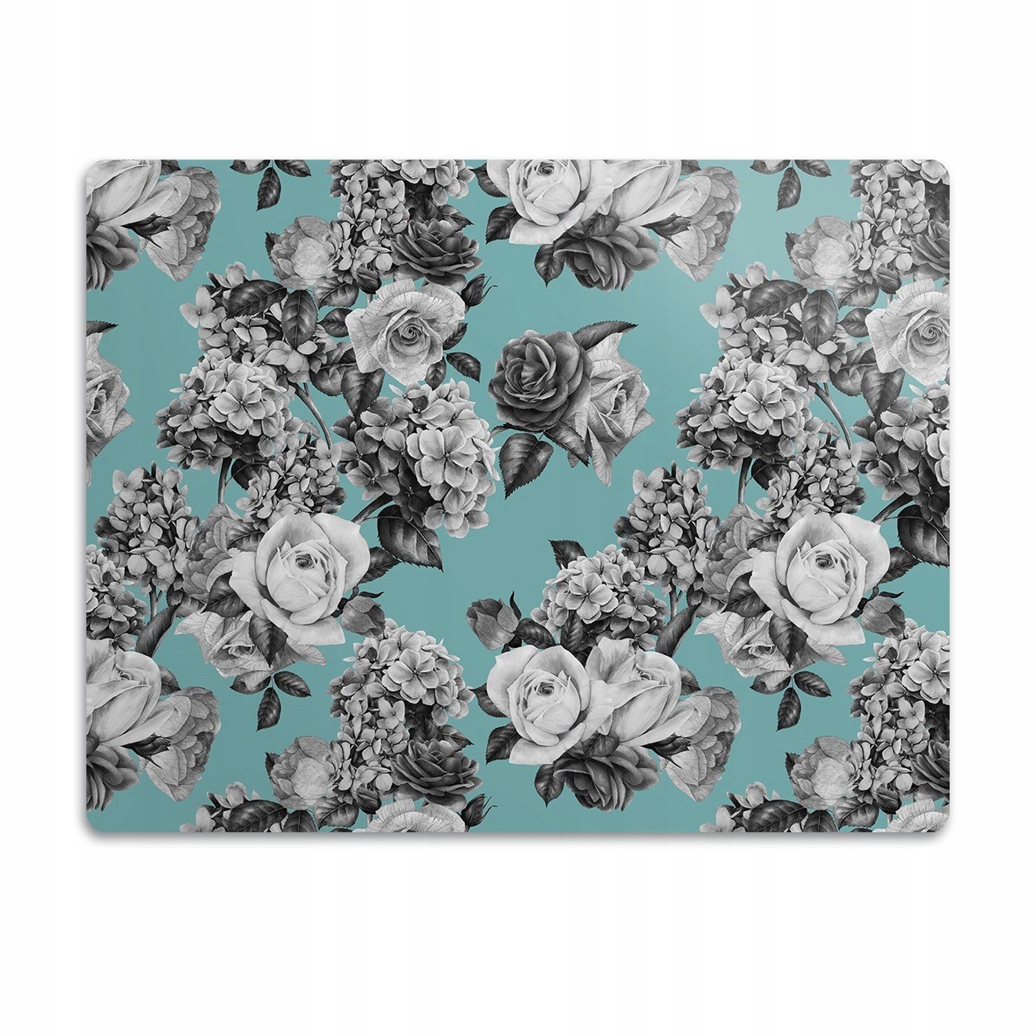 Ochranná podložka pod záchod Černá -bílá růže 90x60