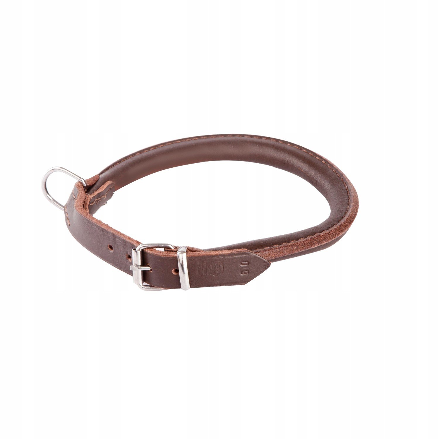 Dingo obojek, kulatá kůže Soft 1,2x55 cm hnědá