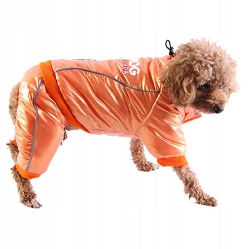 Obleček zimní bunda pro psa kočku XXL oranžová