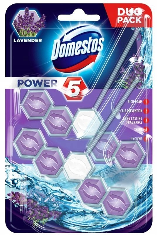 Domestos Power 5 Lavender toaletní kostka 2x55g u