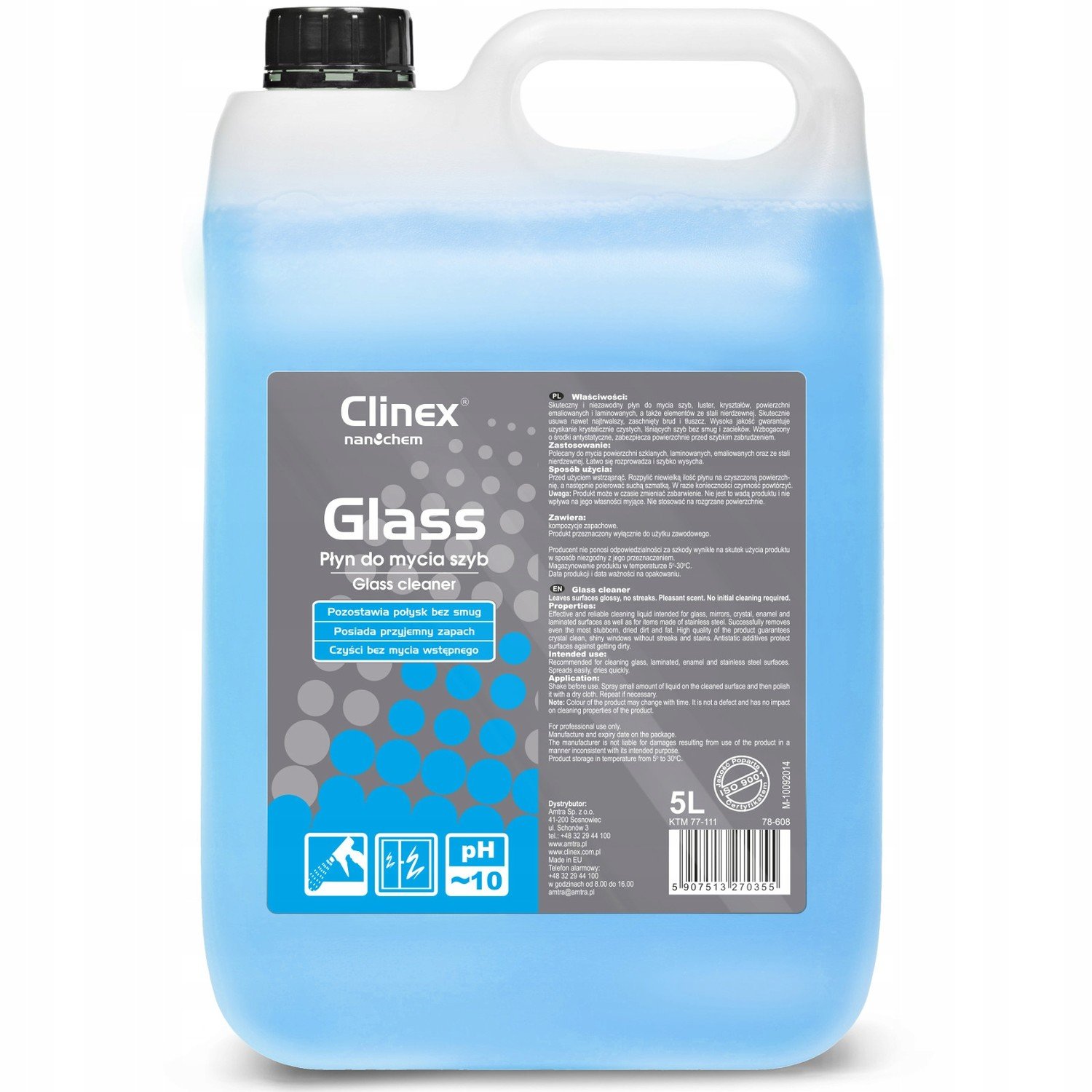Čistič skel Clinex Glass 5L