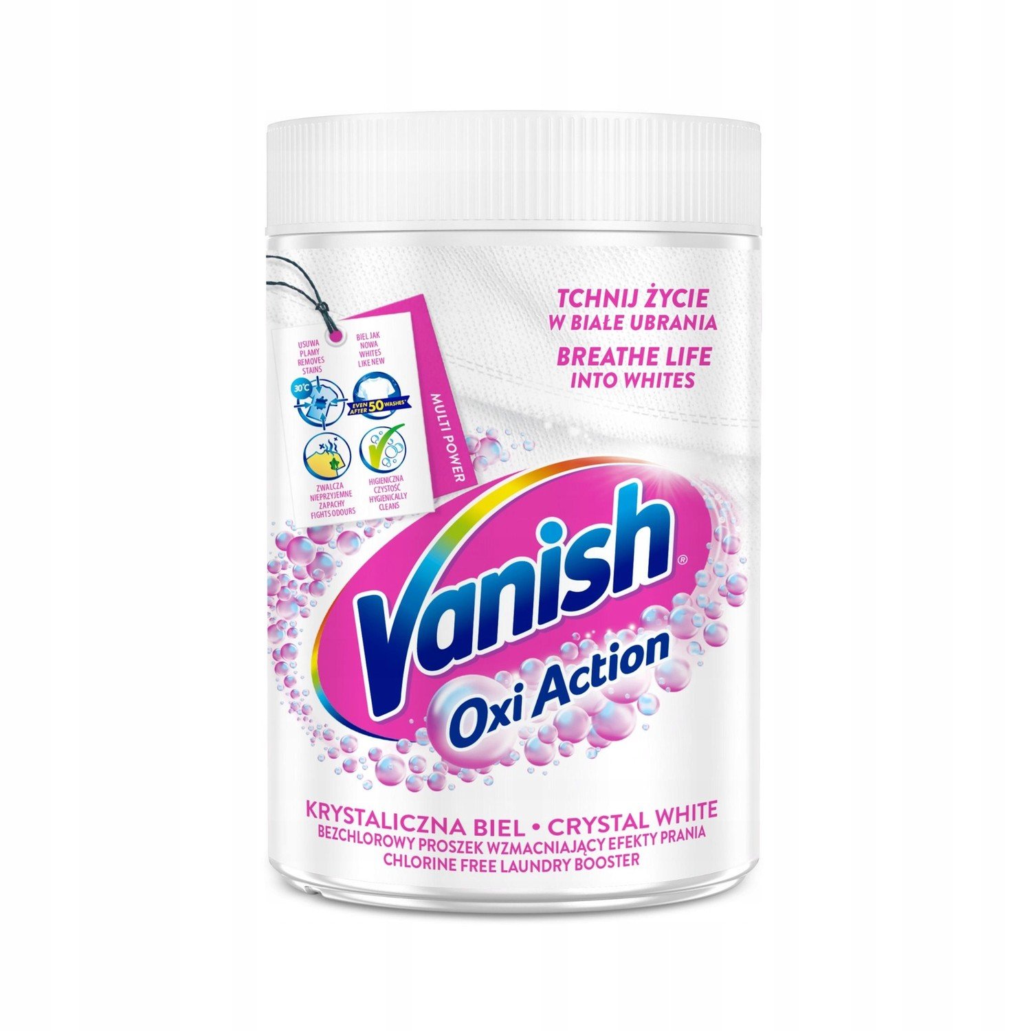 Vanish Oxi Action White odstraňovač skvrn na bílé 500g