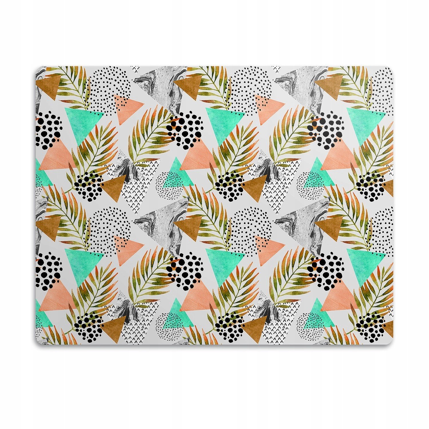 Podložka pod misky pro psa Tečky a listy 90x60