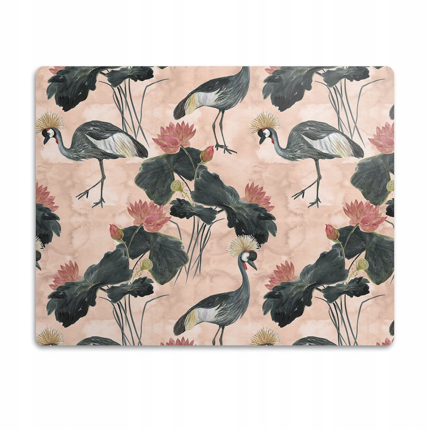 Voděodolná podložka pod misku Ptáci a květiny 90x60 cm