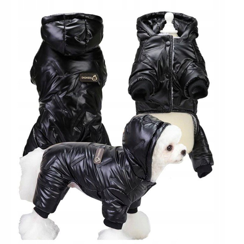 Obleček pro psa na zimu teplá bunda XL černá2