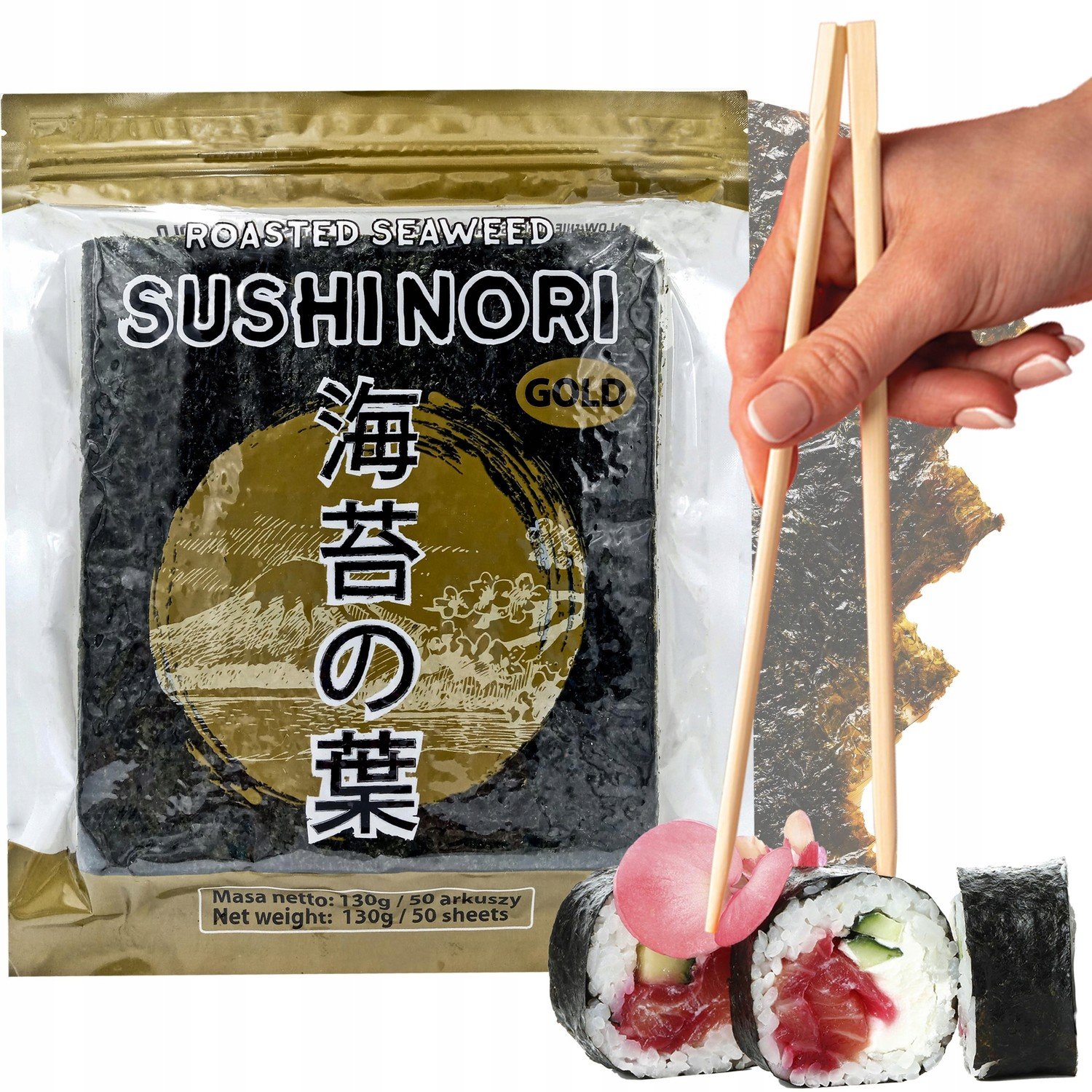 Řasy Nori na sushi mořské řasy listy 50 ks