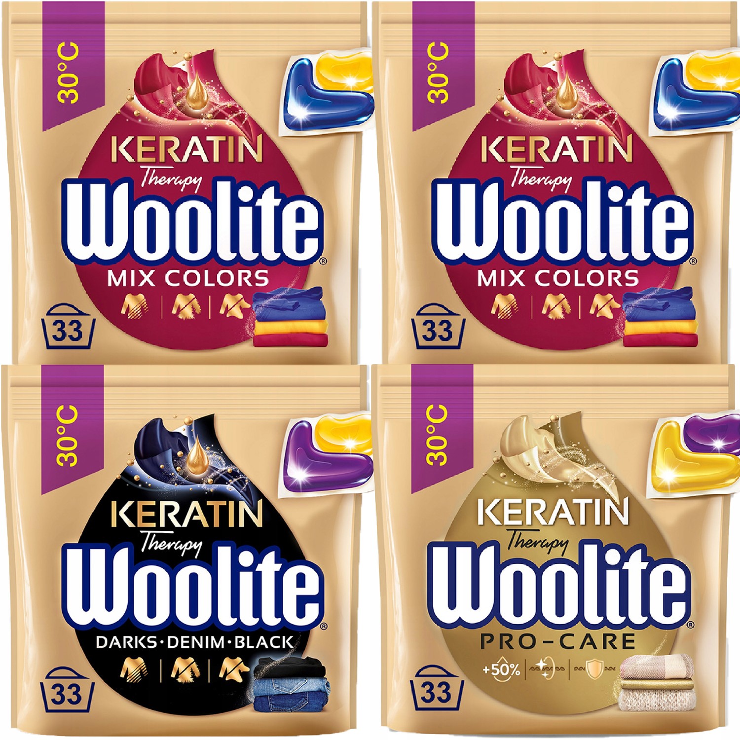 Woolite Colors Pro-Care Black Kapsle 4 x 33ks