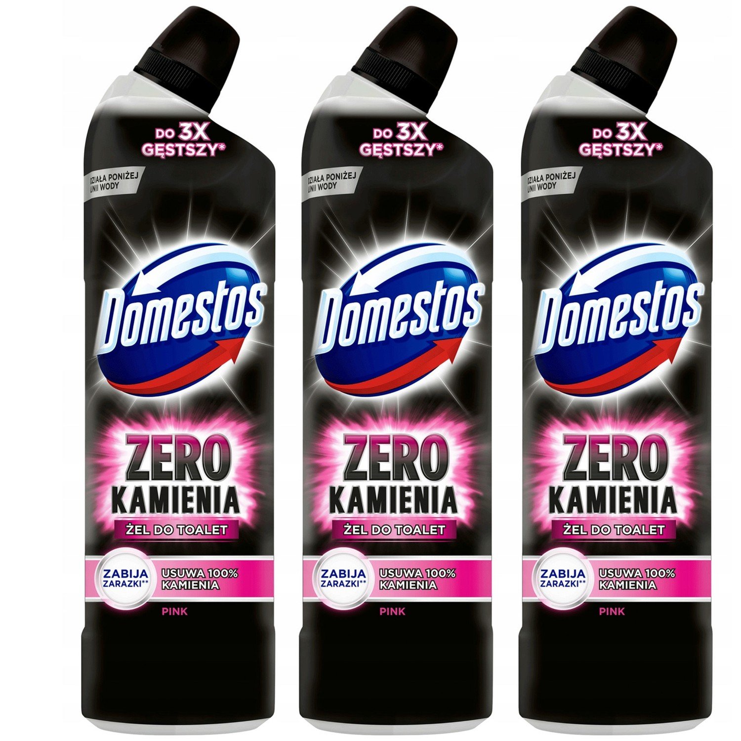 Domestos Zero Kameny Pink Wc gel 3 x 750ml