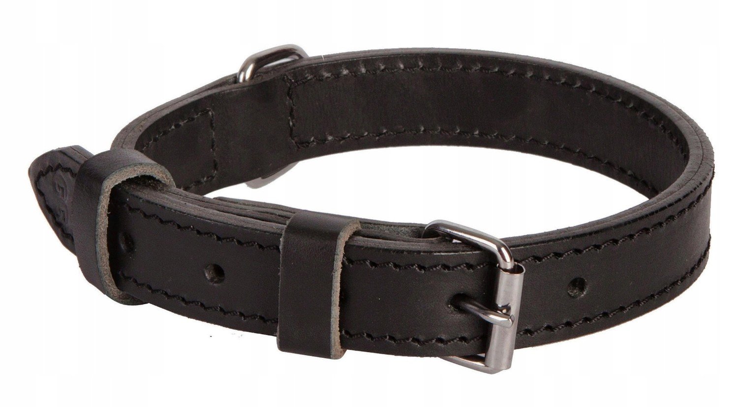 Dingo Obojek Z Dvojité Kůže 3,0 X 75 CM Černý