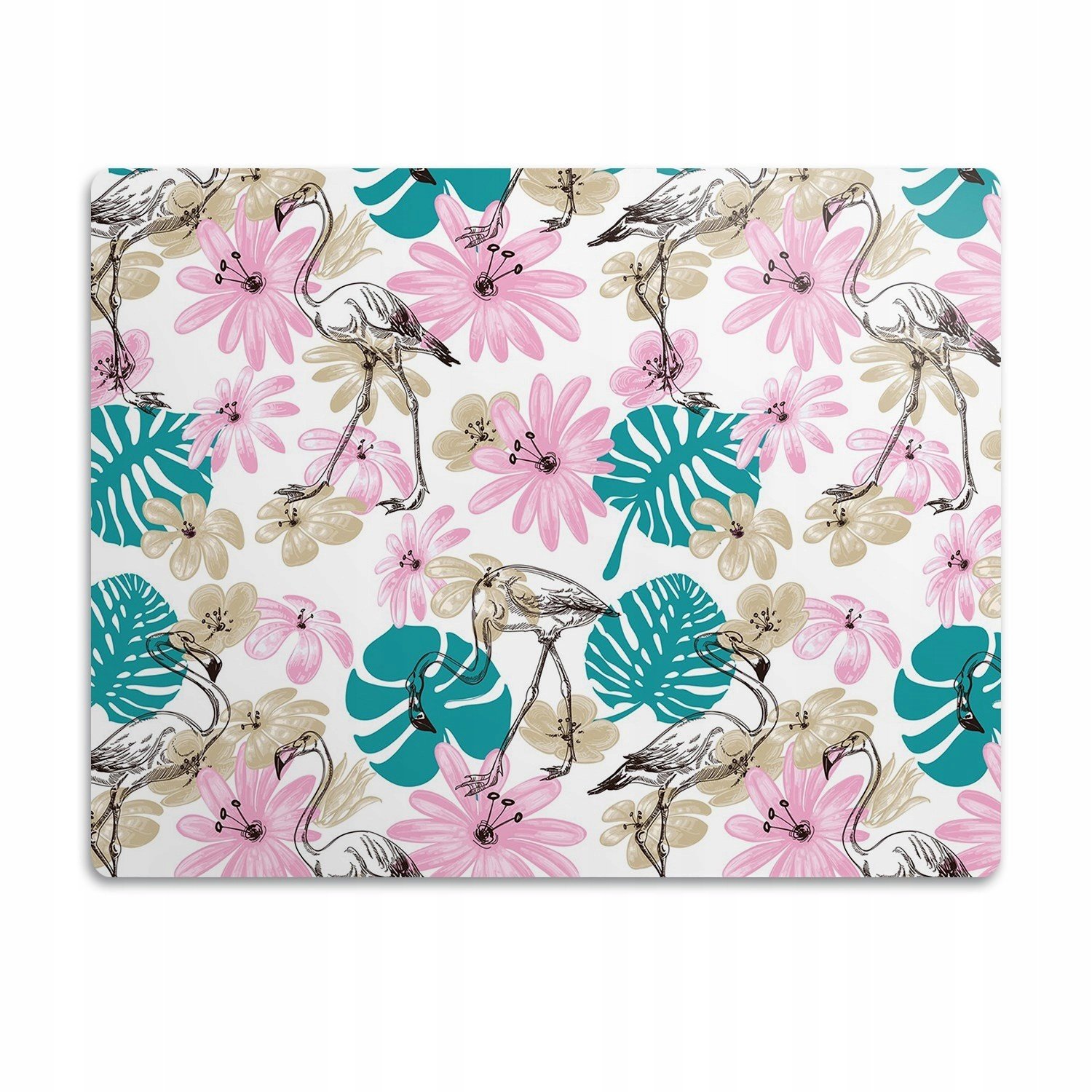 Podložka pod misky pro psa Plameňáci květiny 90x60