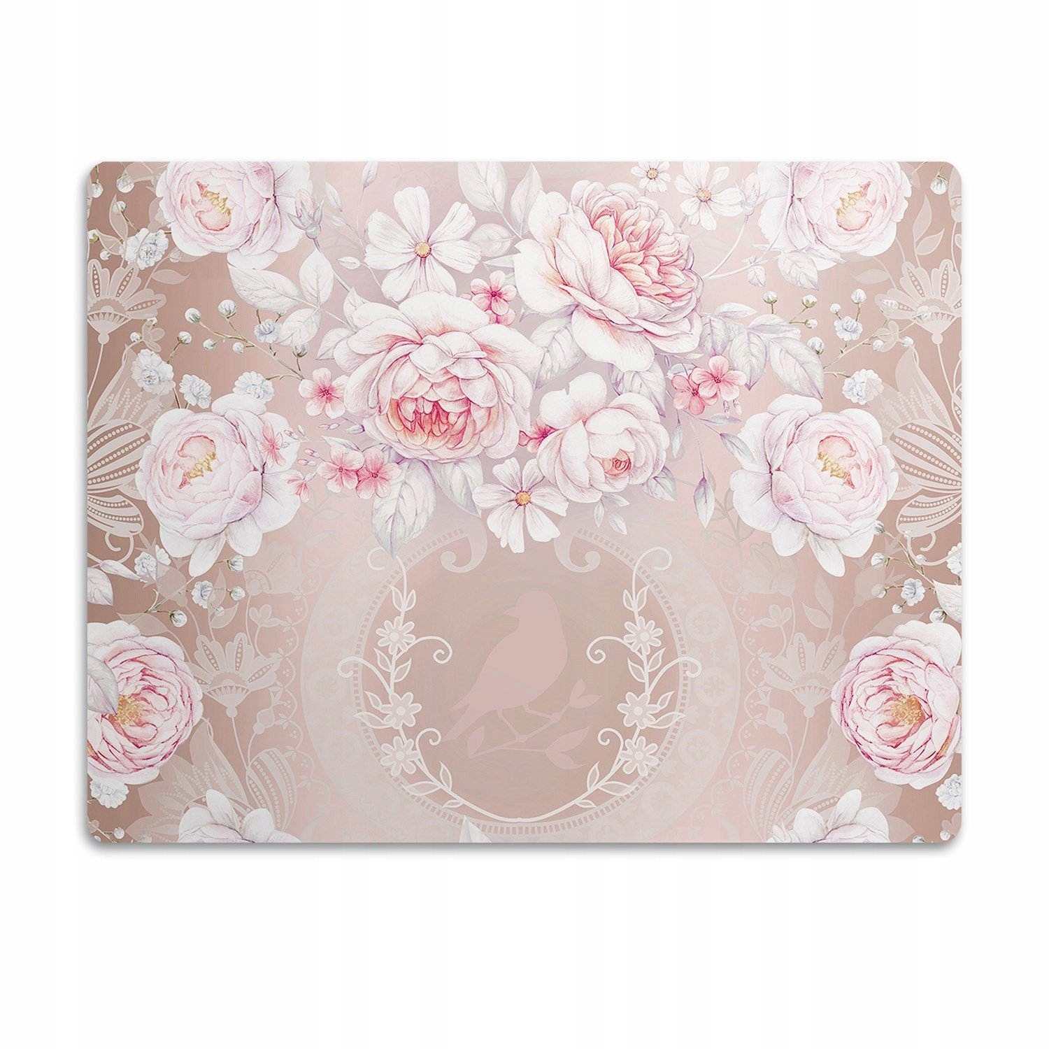 Podložka pro kočku a psa pod misky Bílé rozety 90x60cm