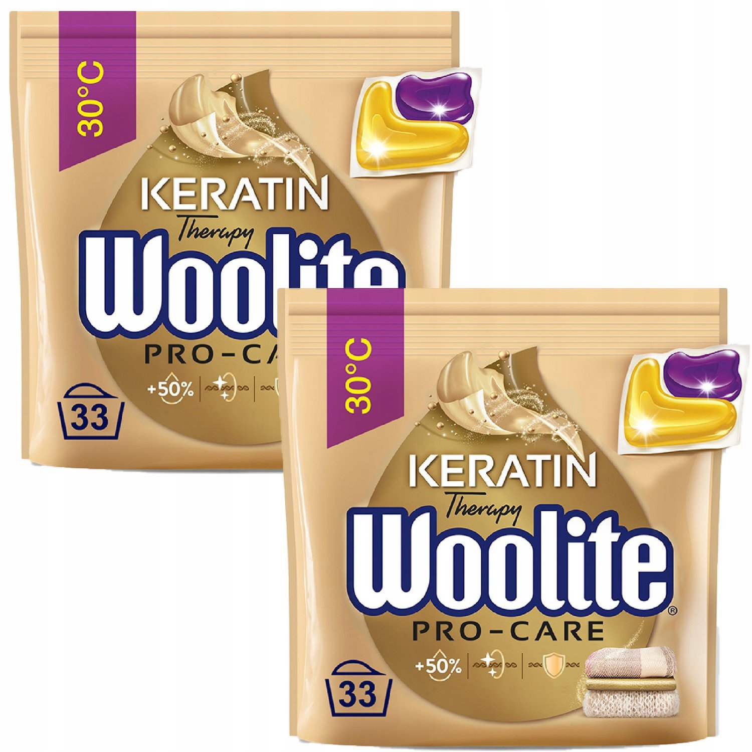 Woolite Pro-Care kapsle bílé barvy 2x33ks