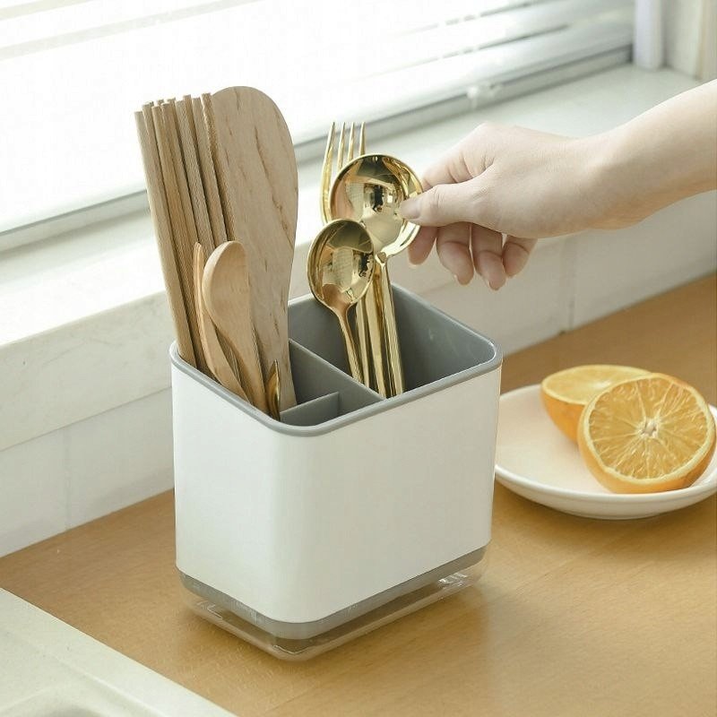 Odkapávač na příbory do dřezu šedý